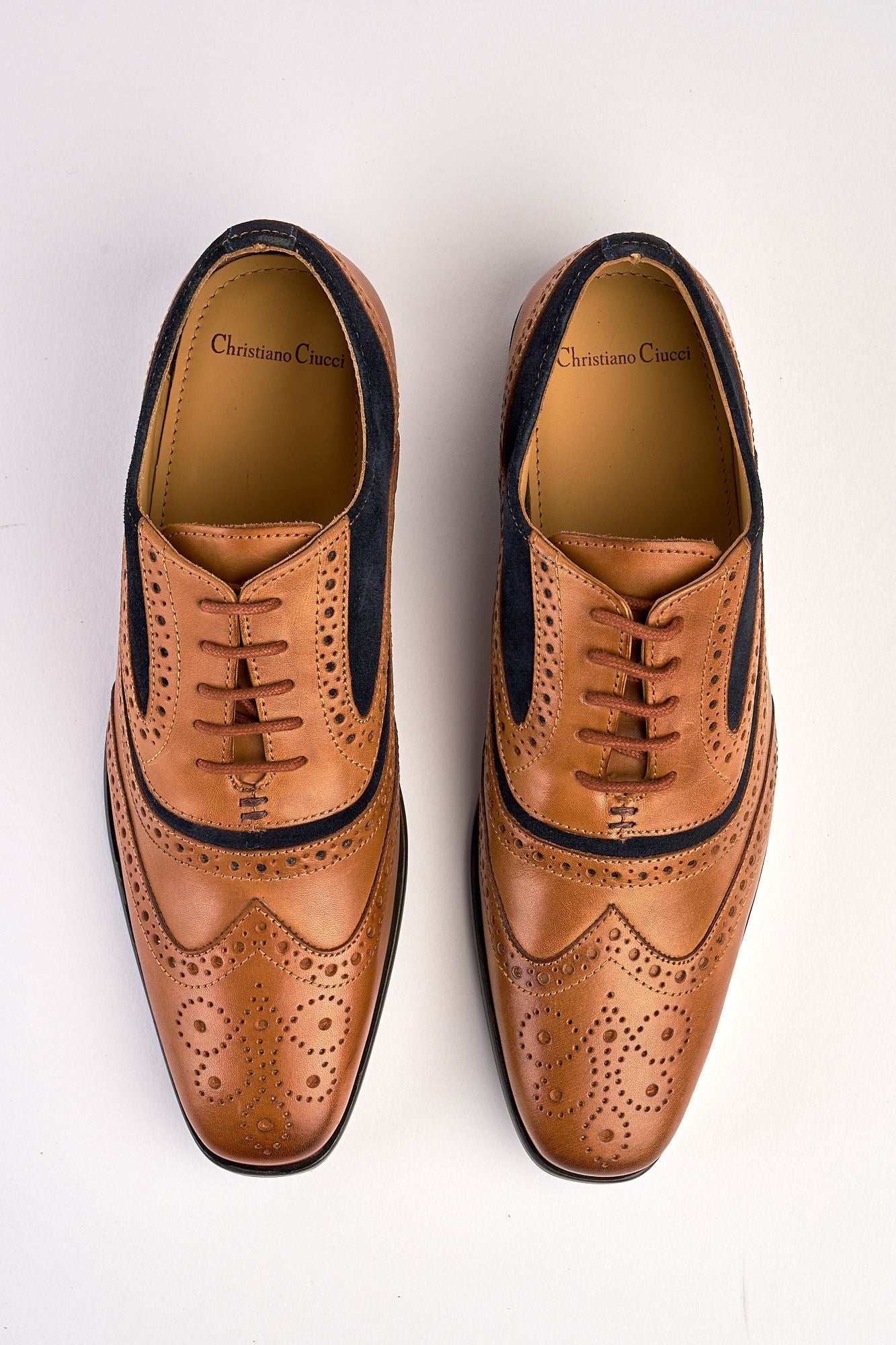 Gianni Tan Navy Brouge