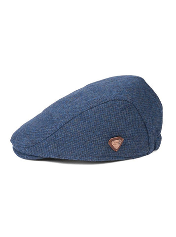 Franco Blue Tweed Flat Cap
