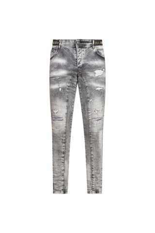 Mario Morato Grey Washed Distressed Skinny Jeans