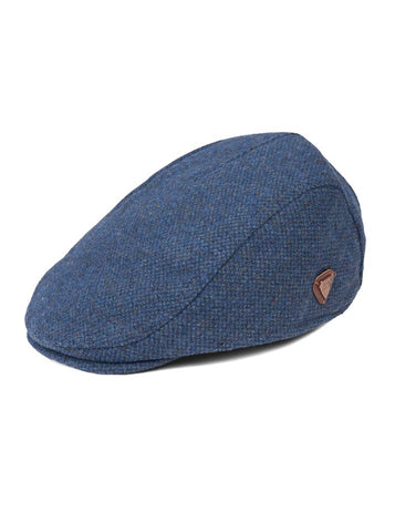 Franco Blue Tweed Flat Cap