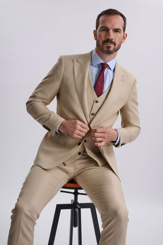 Diaz Beige Three Piece Suit