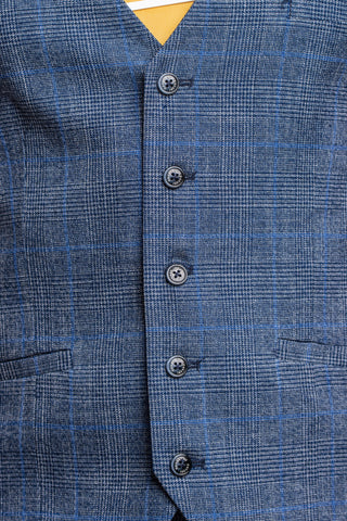 Phantom blue checked waistcoat