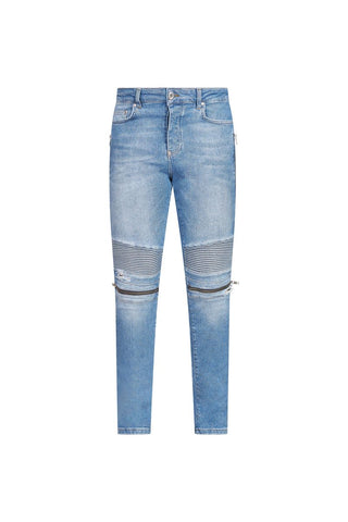 Ovy Bleu Zip Moto Stretch Denim