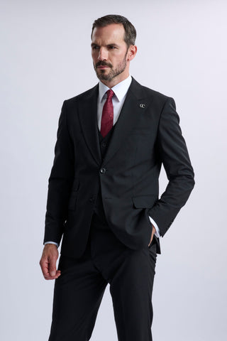 Amedeo 3-Piece Black Suit