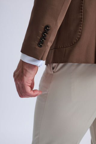 Leandro Fixed Double-Breasted Suit with Stone Trousers