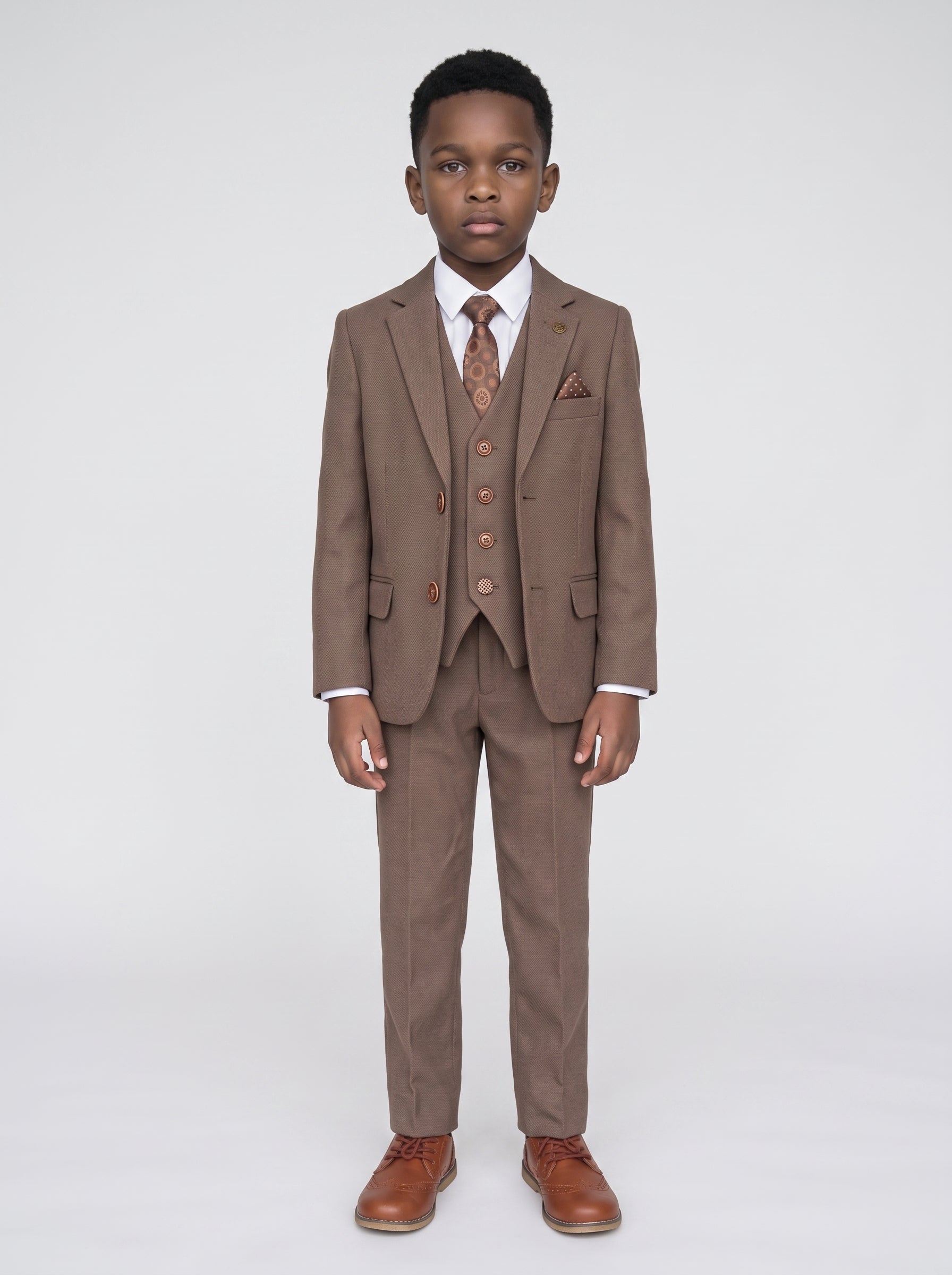HM5 - Tan Tailored Three Piece Suit