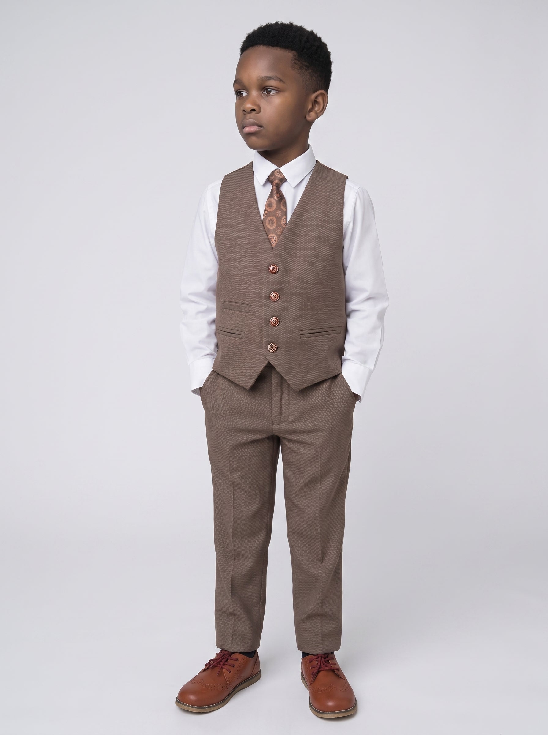 HM5 - Tan Tailored Three Piece Suit