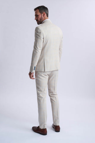 Caridi Beige Double Breasted Two Piece Suit