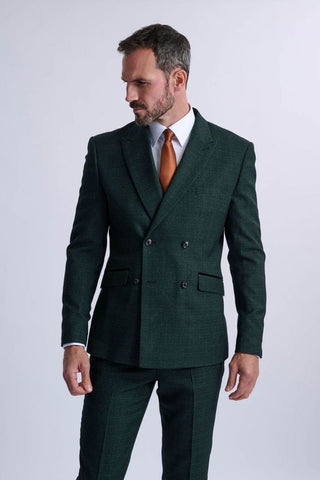 Caridi Olive Double Breasted Two Piece Suit