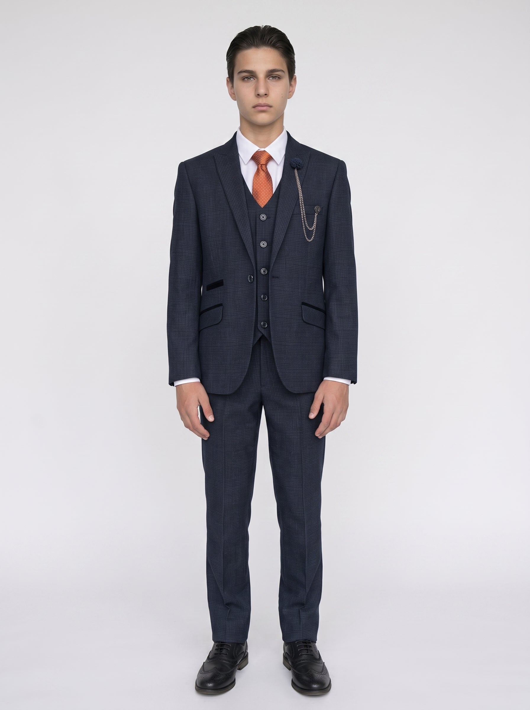 Boys Caridi Navy Three Piece Suit