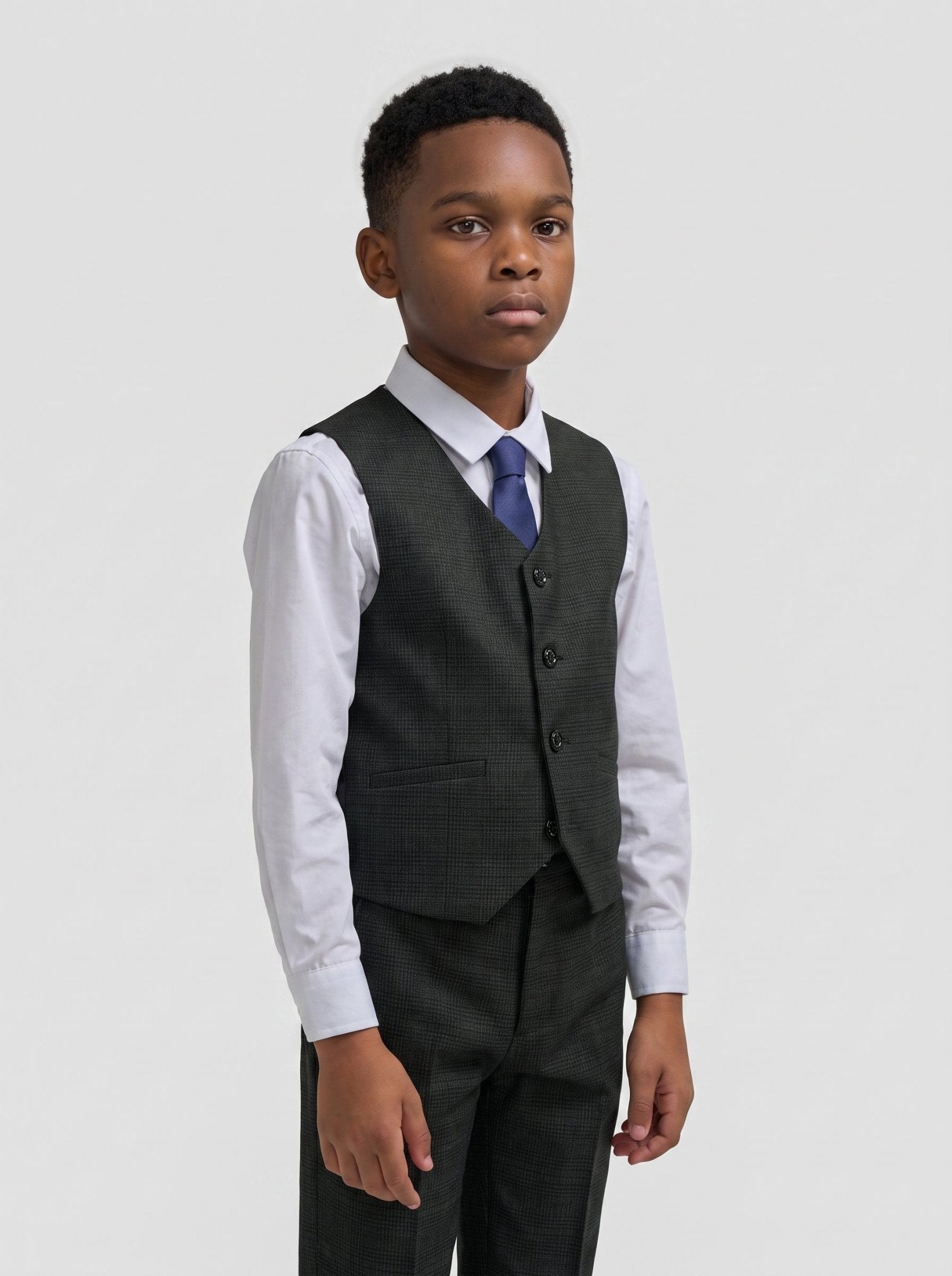 Boys Caridi Olive Three Piece Suit