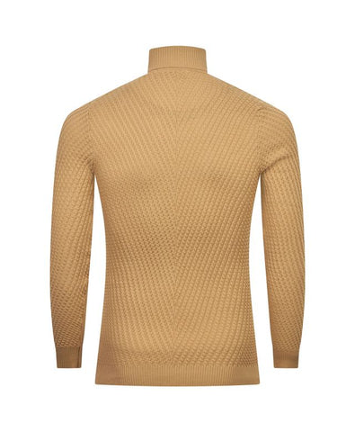 Camel Textured Turtleneck