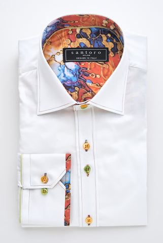 White Shirt with Paint Trim