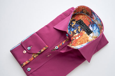 Magenta Shirt with Abstract Contrast
