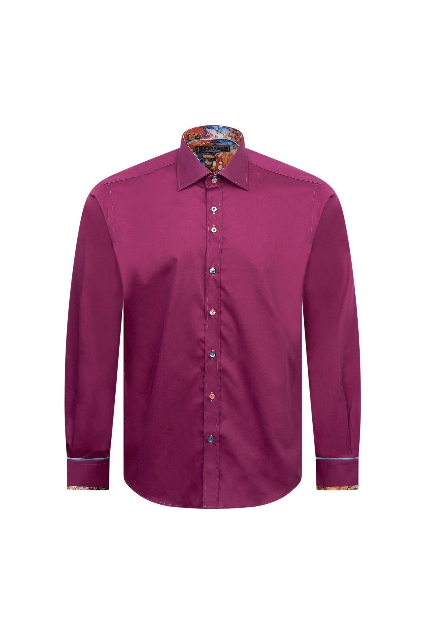Magenta Shirt with Abstract Contrast