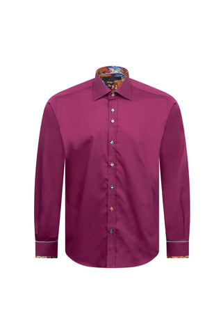 Magenta Shirt with Abstract Contrast