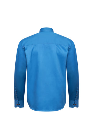 Blue Shirt with Abstract Trim