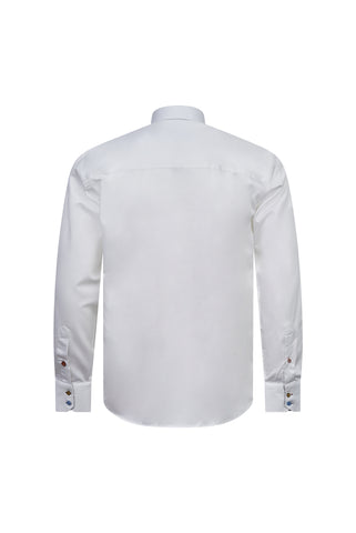 White Shirt with Multicolour Stripe Contrast