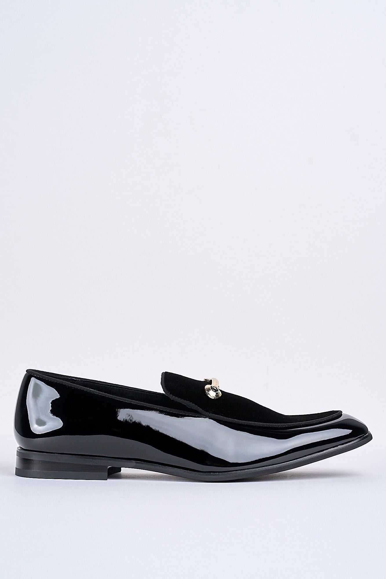 Alessandro Bar-Detail Patent Loafers – Obsidian Black