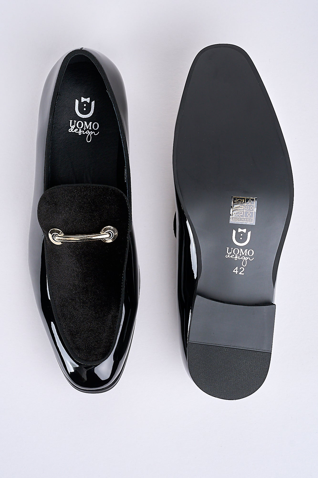 Alessandro Bar-Detail Patent Loafers – Obsidian Black