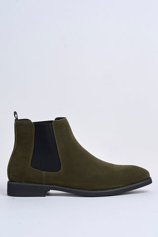 Montieri Suede Chelsea Boot – Olive Green