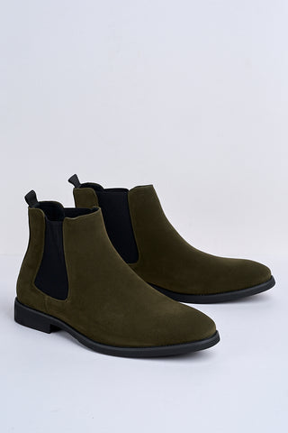 Montieri Suede Chelsea Boot – Olive Green