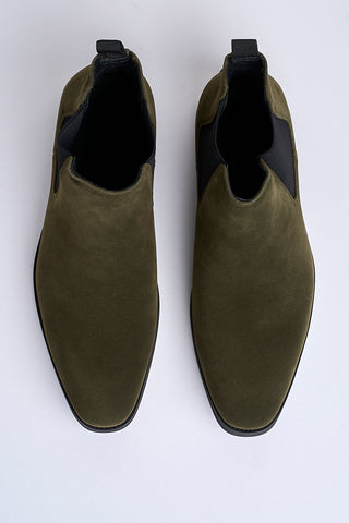 Montieri Suede Chelsea Boot – Olive Green