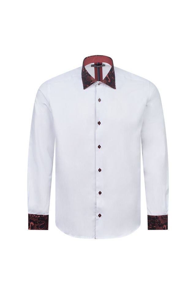 Signature Shirt with Paisley Contrast