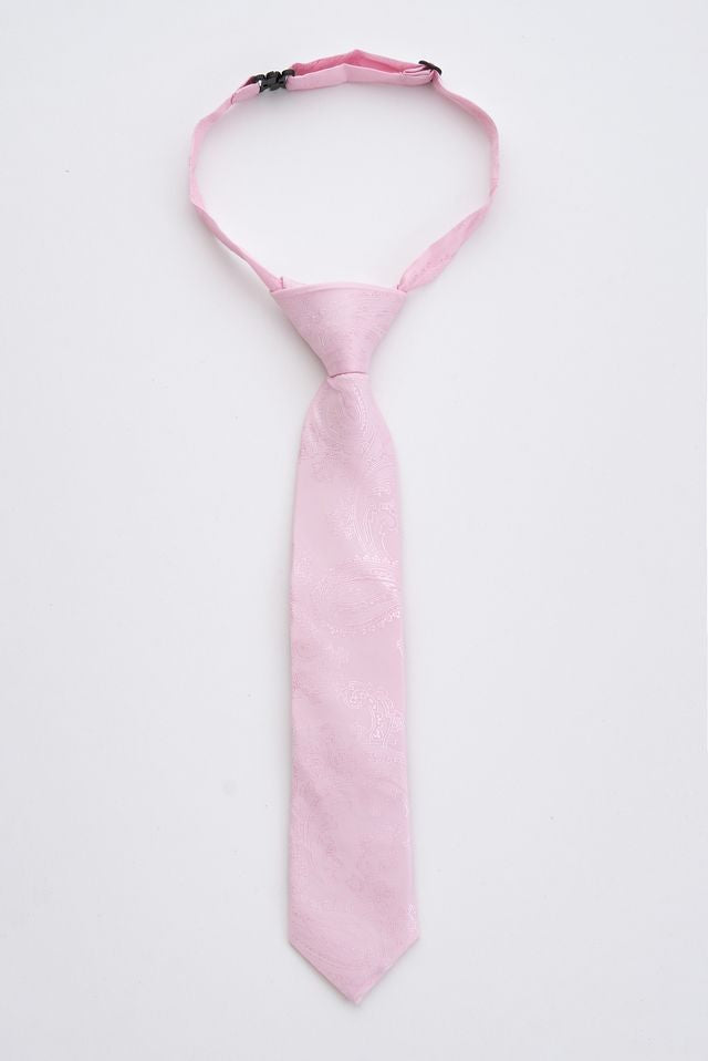 Junior Pink Paisley Tie