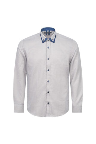 Blue Contrast Trim Shirt