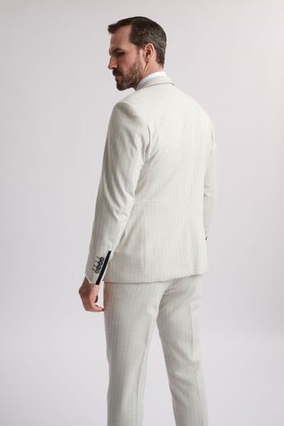 Grant Stone Pinstripe Double Breasted 3 Piece Suit