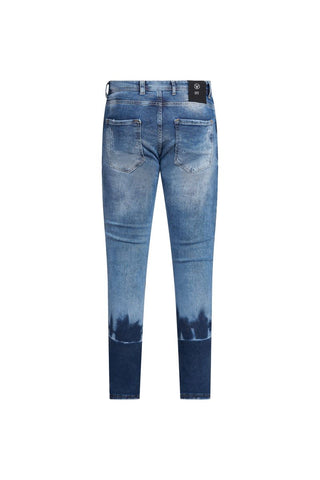 Ovy Indigo Fade Distressed Stretch Denim