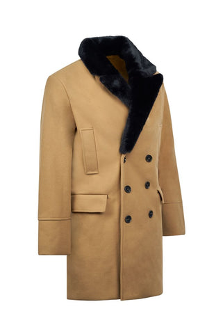 Imperiale Camel Detachable Fur Overcoat