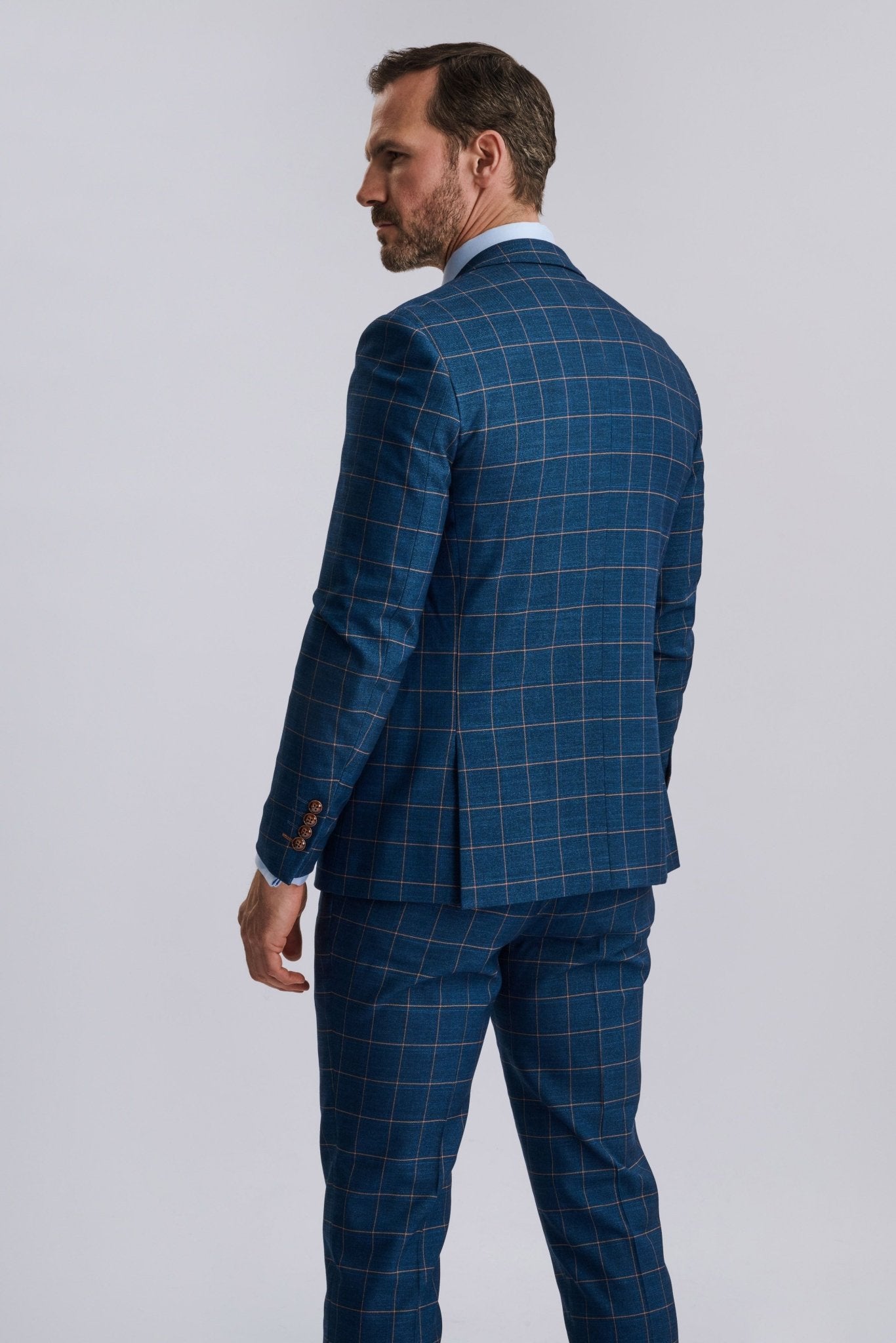 Hamleys Men's Navy Check Three Piece Suit