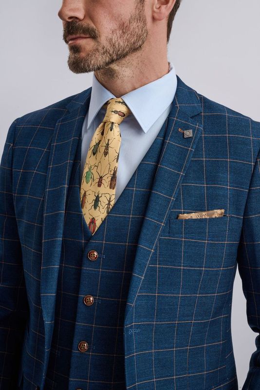 Hamleys Men's Navy Check Three Piece Suit