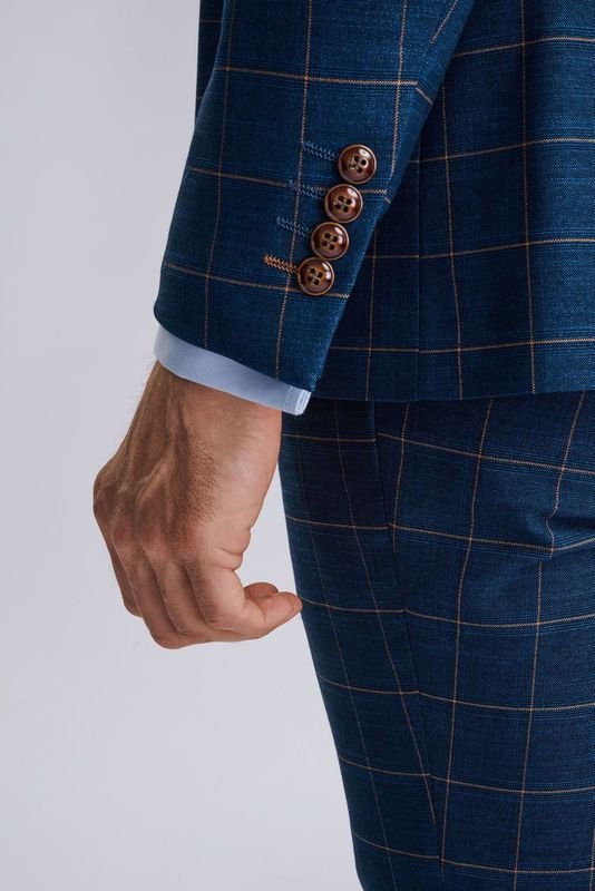 Hamleys Men's Navy Check Three Piece Suit