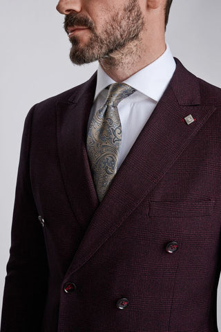 Regent Wine Double-Breasted Two Piece Suit