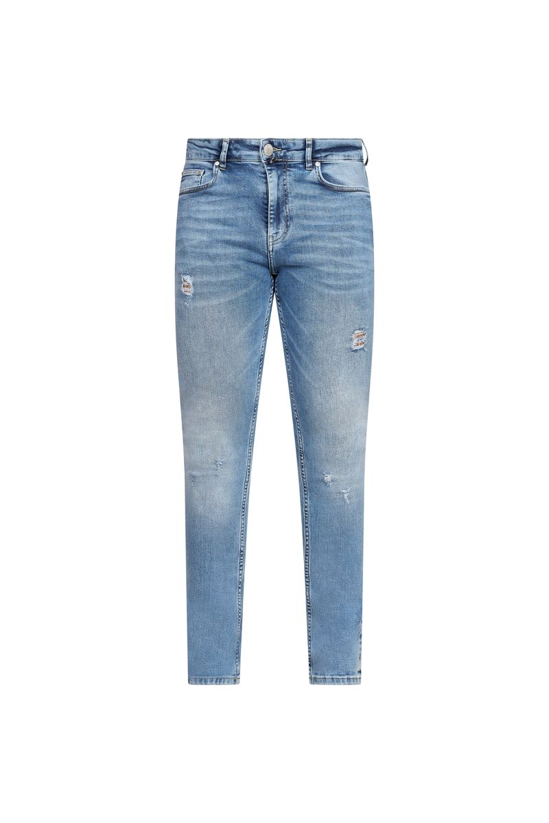 Light Blue Subtle Distress Slim Jeans