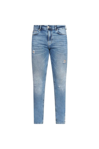 Light Blue Subtle Distress Slim Jeans