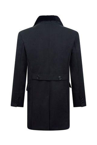 Imperiale Black Detachable Fur Overcoat