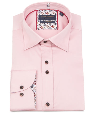 Dusty Pink Long Sleeve Solid Colour Ombre Button Shirt