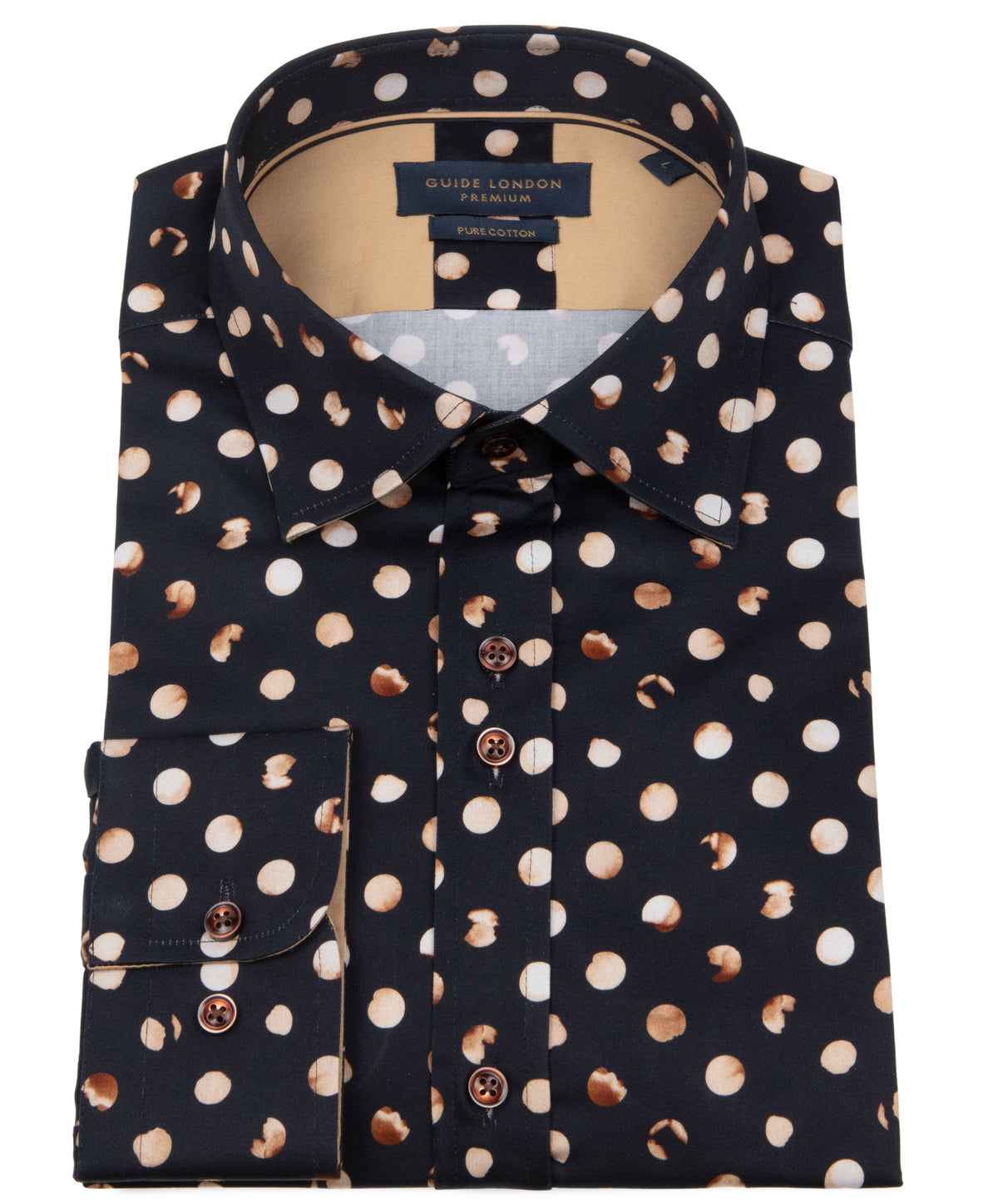 Black Tan Modern Polka Dot Shirt