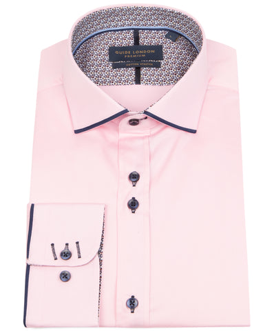 Pink Long Sleeve Cotton Elastane Shirt