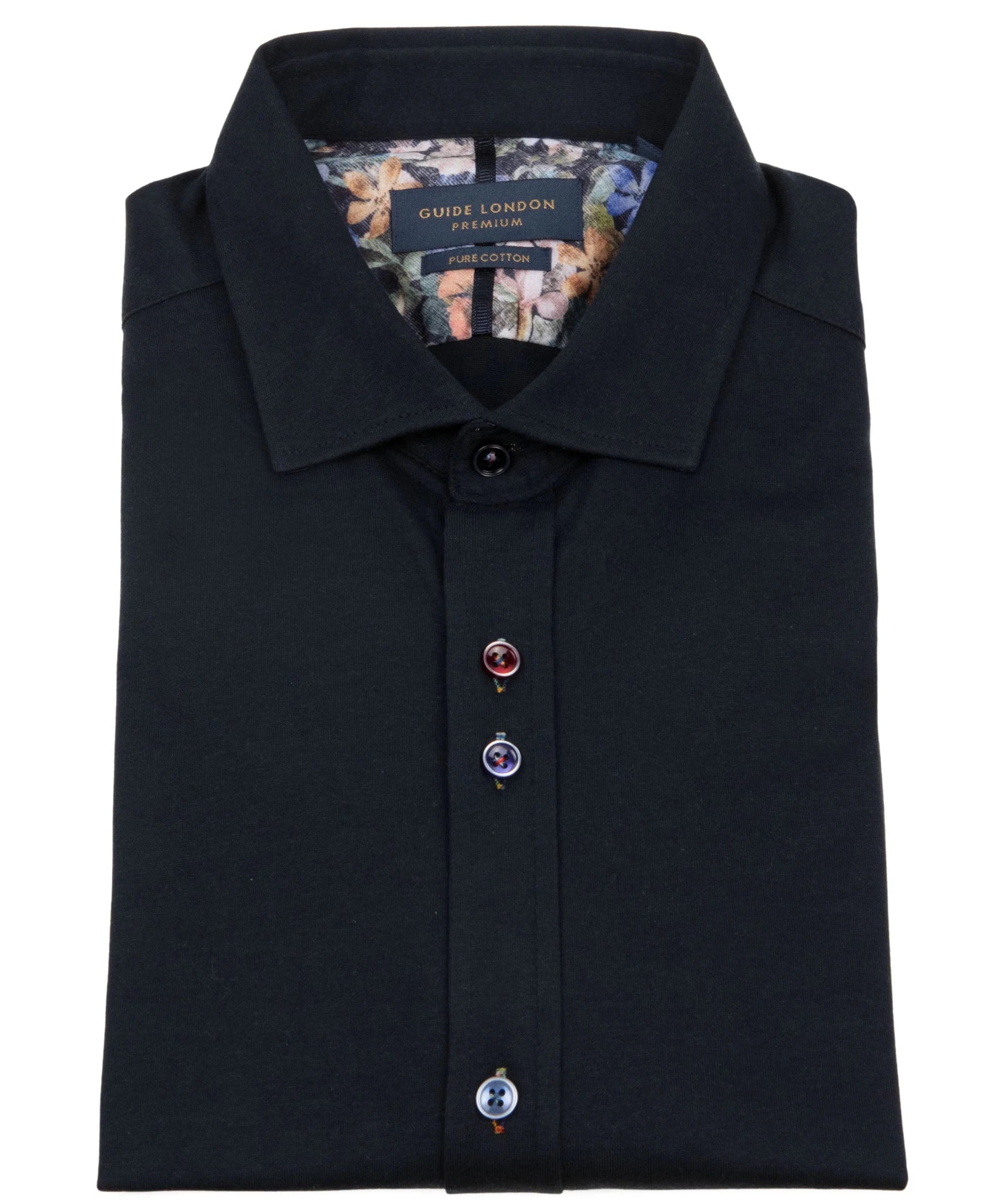 Stretch Plain But Not Plain Navy Cotton Shirt