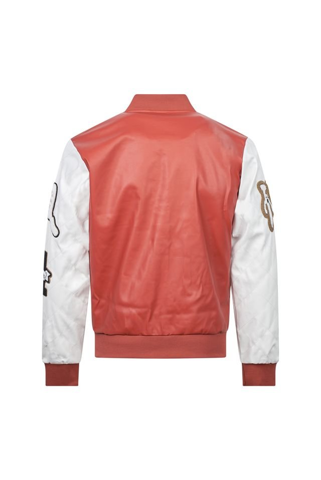 Red & White Varsity Patch Jacket – Slim Fit