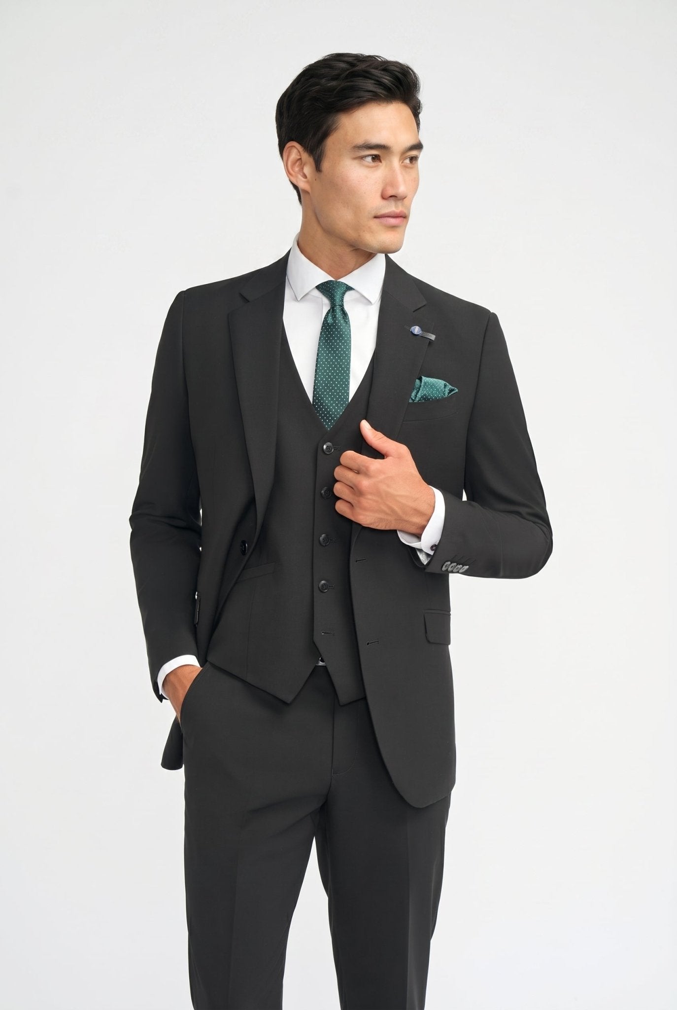 Malibu Black Three Piece Suit