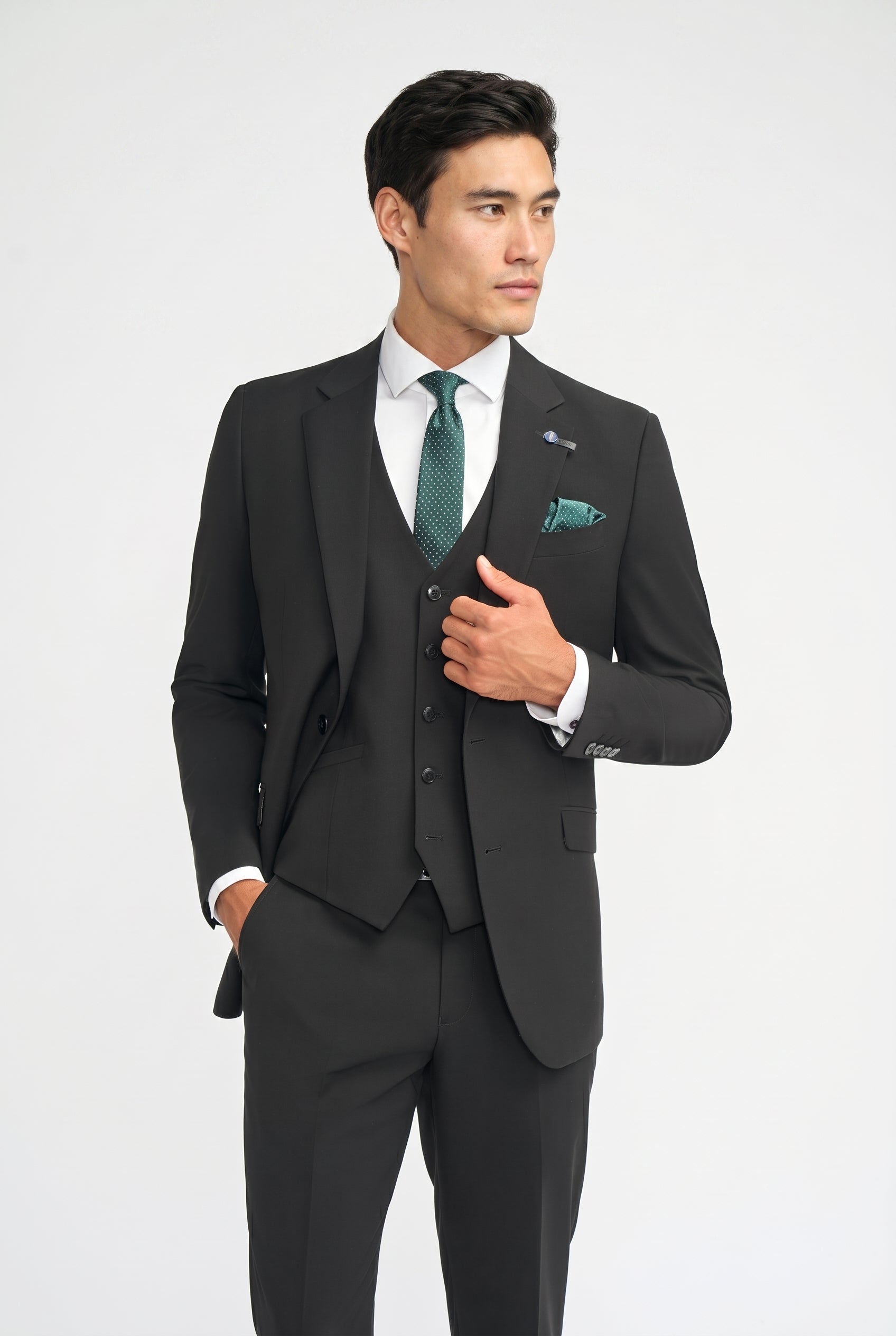 Malibu Black Three Piece Suit