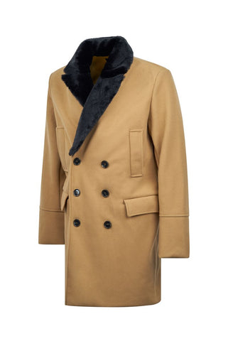 Imperiale Camel Detachable Fur Overcoat