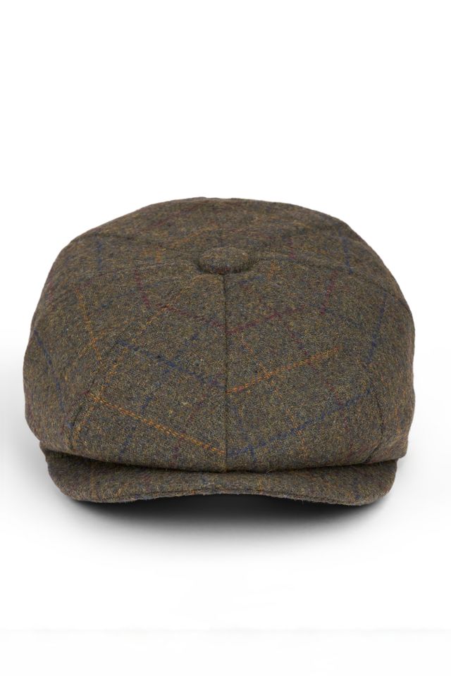 Paolo Olive Check Flat Cap