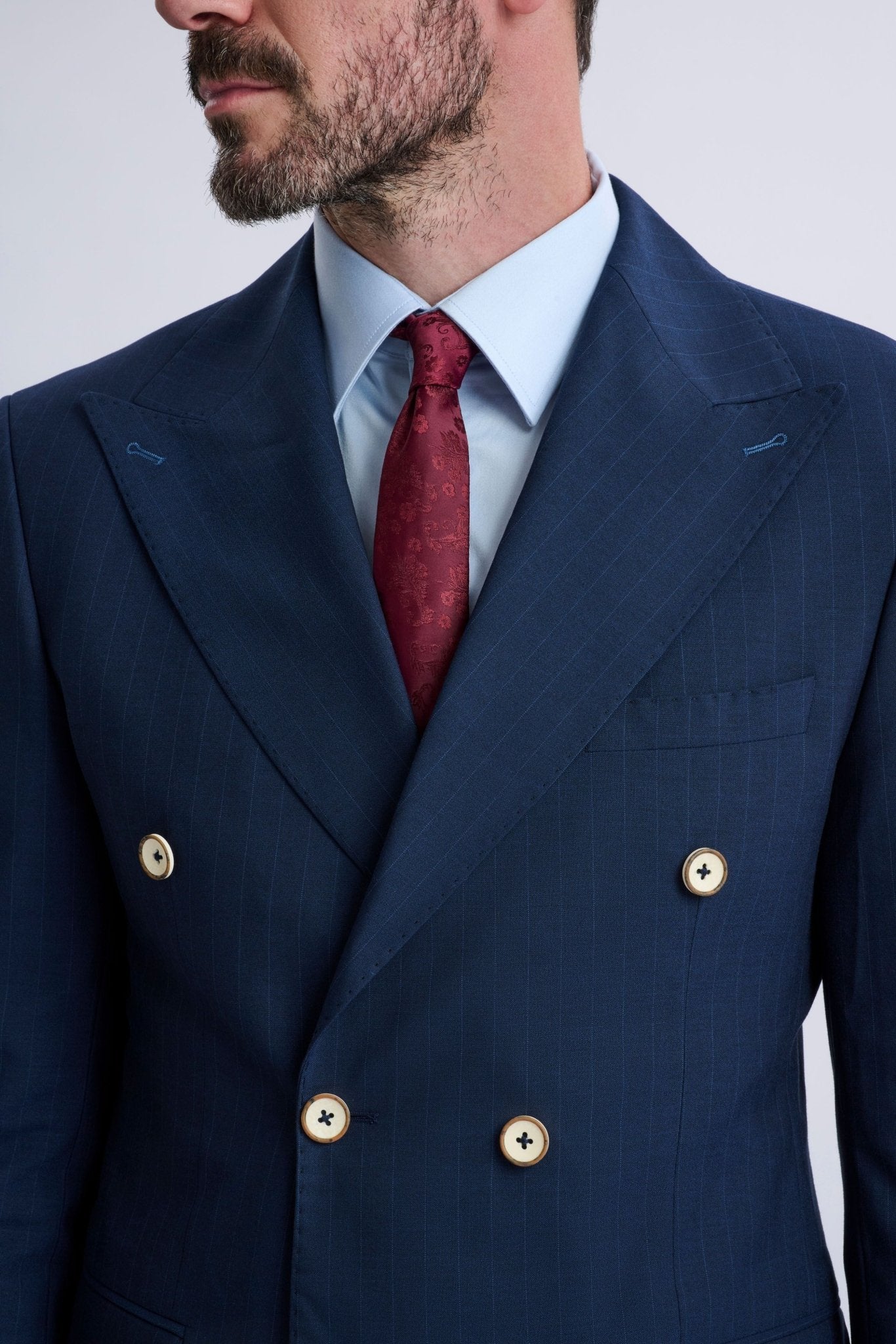 Fabrizio Navy Pinstripe Double-Breasted Suit